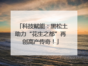 科技赋能：黑松土助力“花生之都”再创高产传奇！